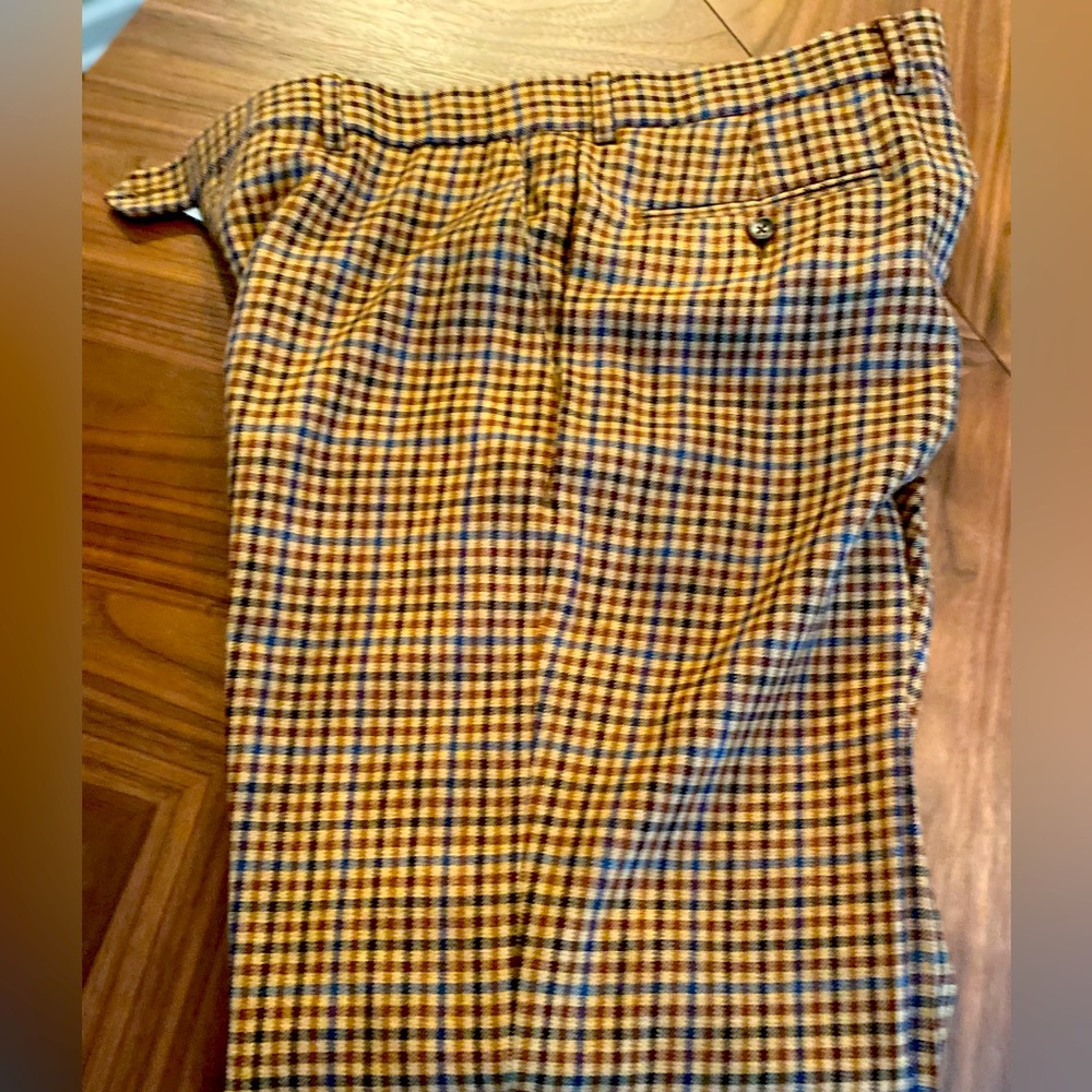 Paul Fredrick Brown Wool Pants